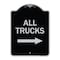 Signmission Driveway All Trucks W/ Right Arrow Heavy-Gauge Aluminum Architectural Sign, 24" x 18", BS-1824-24129 A-DES-BS-1824-24129 - alternate 1
